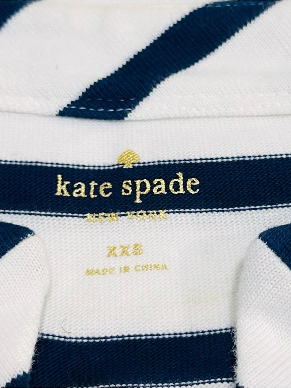 KATE SPADE Womens Tropez Dress Size XXS  Blue White Striped Nautical Beach